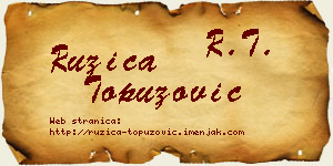 Ružica Topuzović vizit kartica